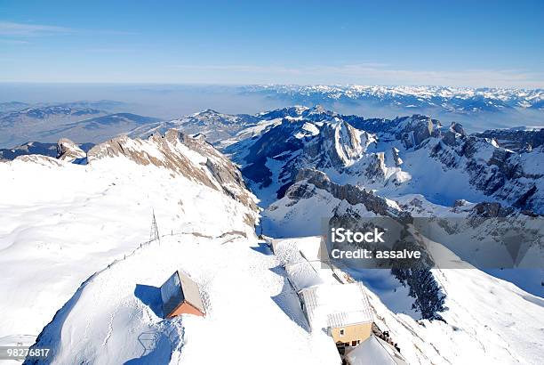 Vista Dal Monte Säntis Mountain Su Alpstein Alle Alpi Austriache - Fotografie stock e altre immagini di Ambientazione esterna