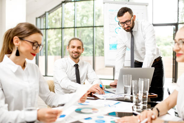 istock Business people during a conference indoors 982769892