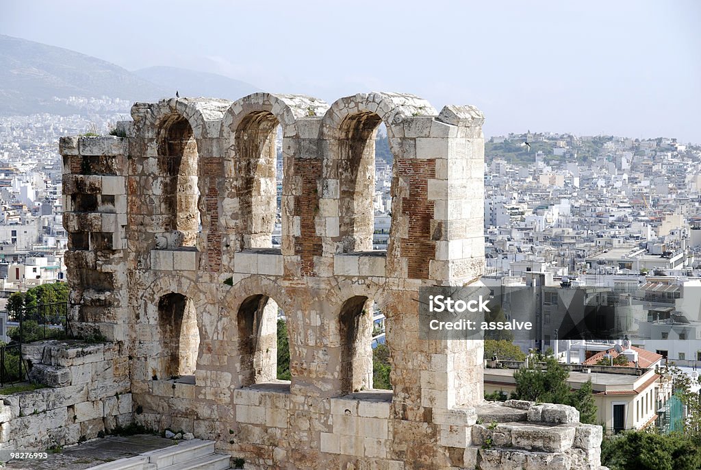 Detalhe do Teatro de Herodes Ático, Acrópole de Atenas - Royalty-free Acrópole - Atenas Foto de stock