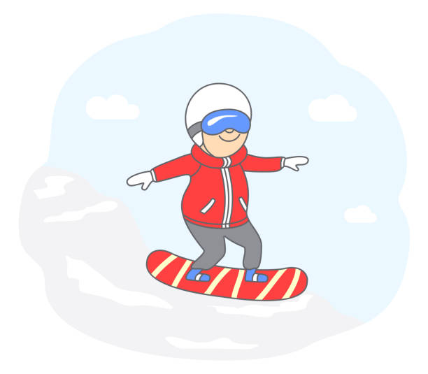 konzept der aktiven lebensstil - snowboard extreme sports speed motion stock-grafiken, -clipart, -cartoons und -symbole