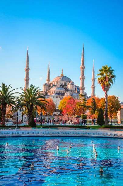 die blaue moschee (sultanahmet camii), istanbul, türkei. - türkei stock-fotos und bilder