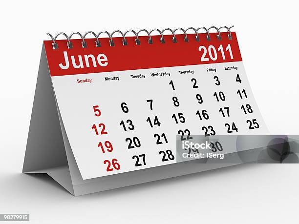 Foto de 2011 Ano Calendário De Junho De Imagem 3d Isolada e mais fotos de stock de 2011