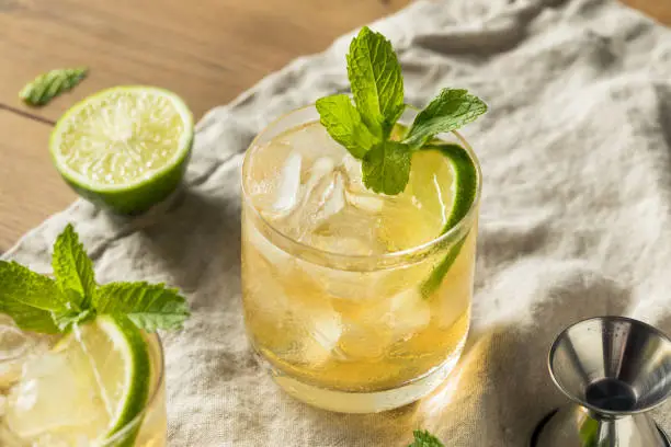 Homemade Moscow Mule with Ginger and Lime in a Regular Glass