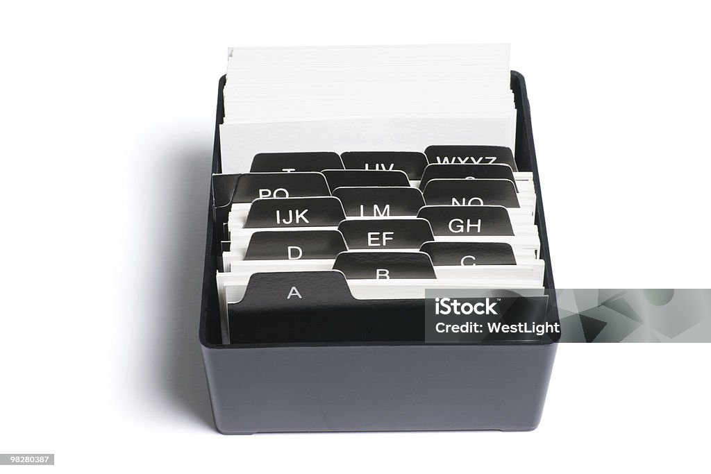 Caja de índice de tarjetas de archivo - Foto de stock de Tarjeta de índice de tarjetas libre de derechos