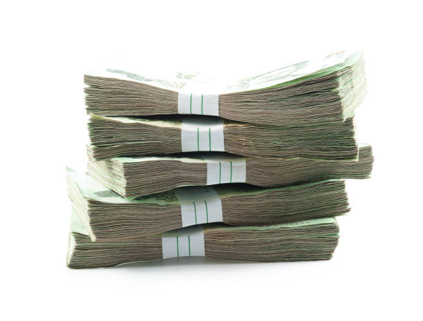 istock 20 baht banknotes isolated on white background. 982811412