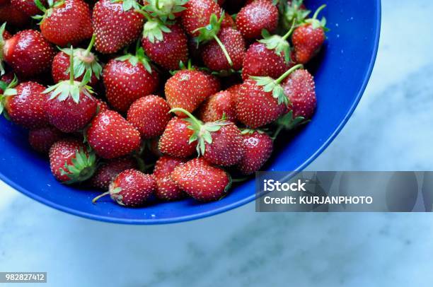 Fresh Picked Strawberries Stock Photo - Download Image Now - Agriculture, Berry Fruit, Bowl