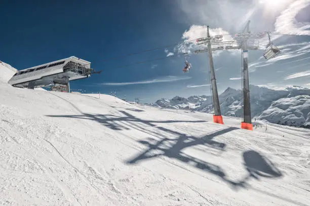 Ski lift in Davos, Switzerland.