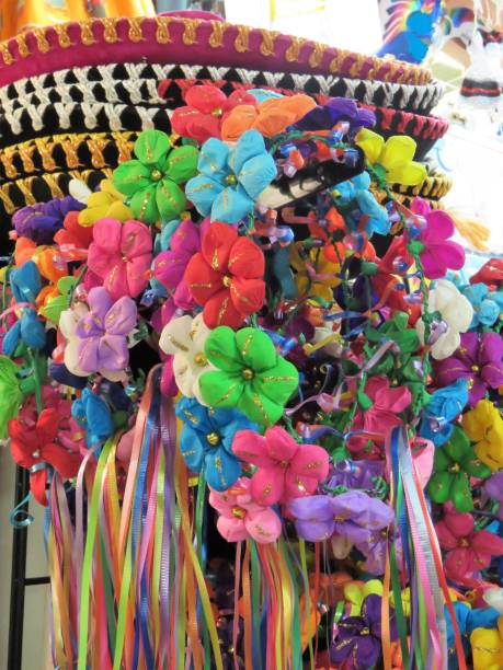Colorful Mexican Paper Flowers Handicrafts Oaxaca Mexico Stock Photo -  Download Image Now - iStock