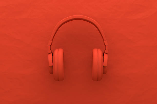istock Wireless headphones background, minimal concept. 982861300