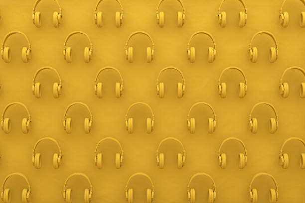 istock Wireless headphones background, minimal concept. 982863780