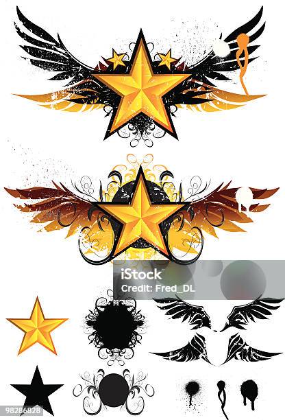 Star Wings Stock Illustration - Download Image Now - Angel, Armed Forces, Award Plaque