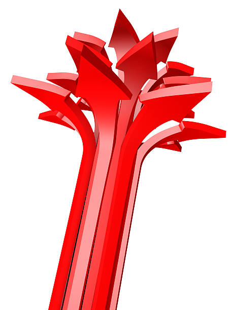 Imagen conceptual de la flecha Aislado en blanco - foto de stock