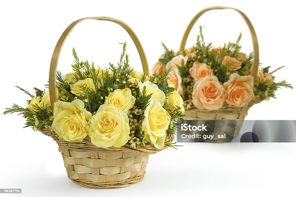 Roses in basket  Basket Stock Photo