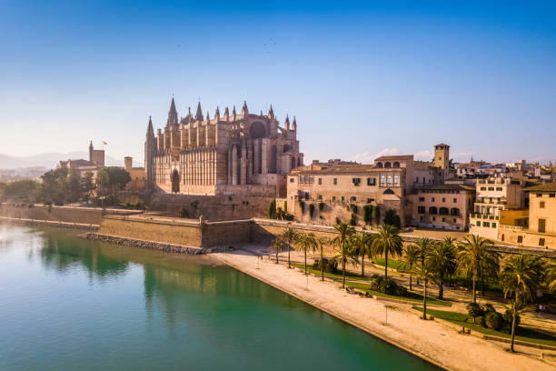 istock Historic Cathedral La Seu in Palma de Mallorca. Drone view. 982884216
