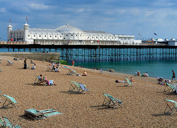 Brighton Beach and Pier. East Sussex. England  east sussex stock pictures, royalty-free photos & images