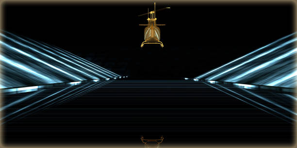 istock 3d rendering of a golden object inside a futuristic road 982888970