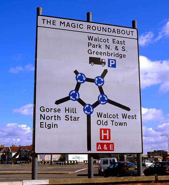 istock The Magic Roundabout roadsign. Swindon. England 98289146