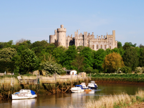 Arundel. West Sussex. England. Showing castle and river