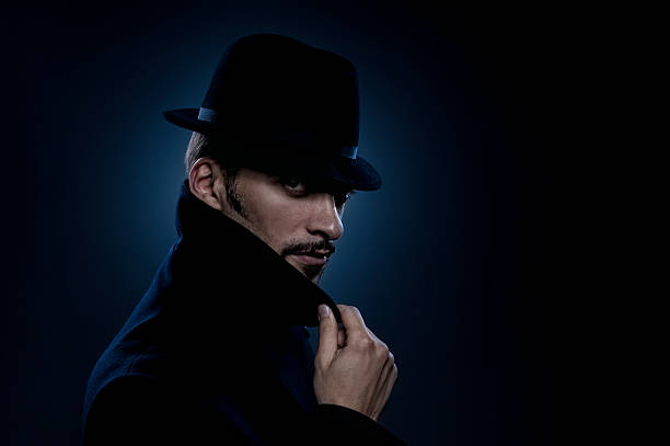 istock Mysterious man retro portrait 98290715
