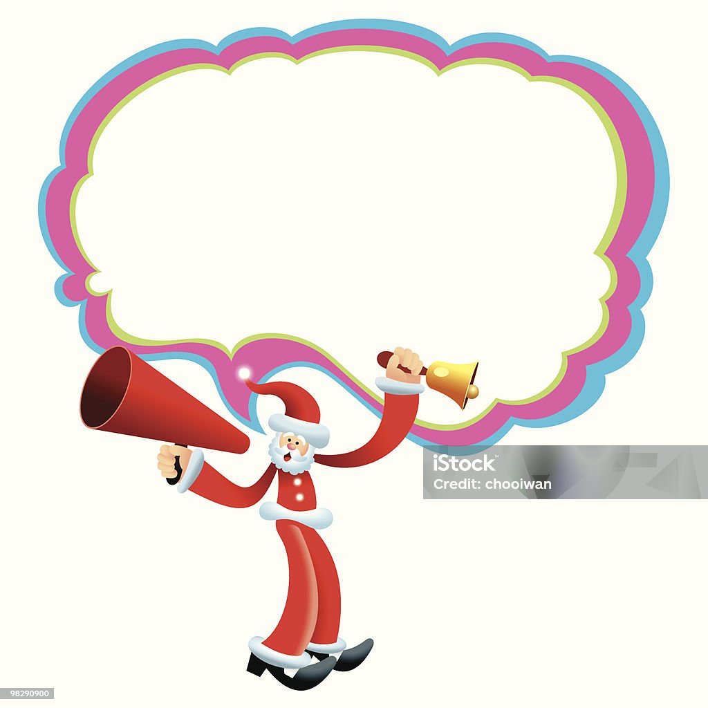 Talking MegaPhone Santa  Bell stock vector