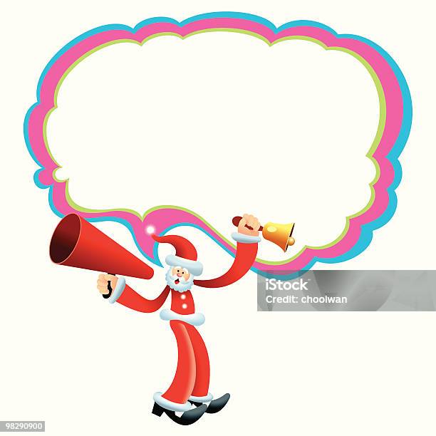 Talking Megaphone Santa Stock Illustration - Download Image Now - Bell, Blue, Caricature