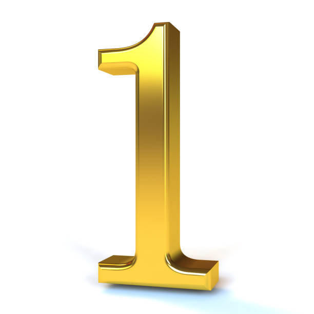 istock 3D image of a golden number one 98291365