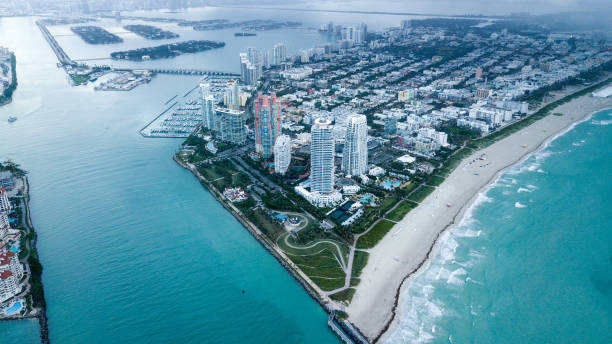 Miami Beach south pointe stock photo