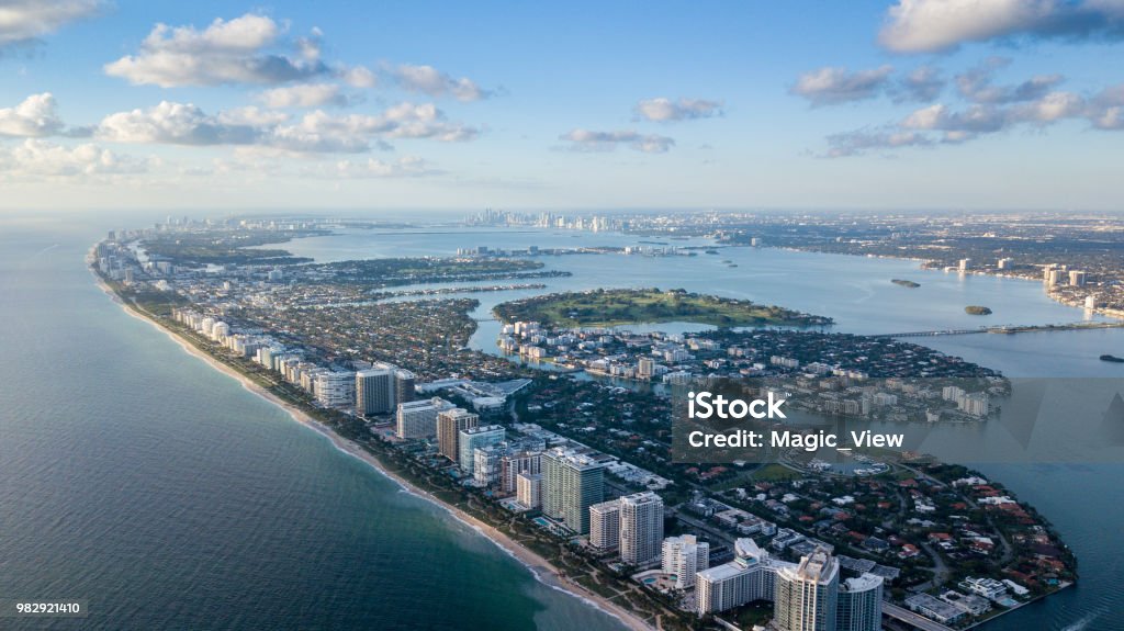 Miami Beach Aerial Miami Drone aerial shot North Miami Stock Photo