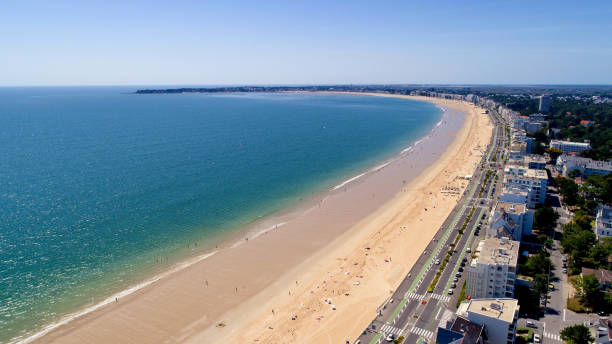 Aerial view of La Baule Escoublac beach stock photo