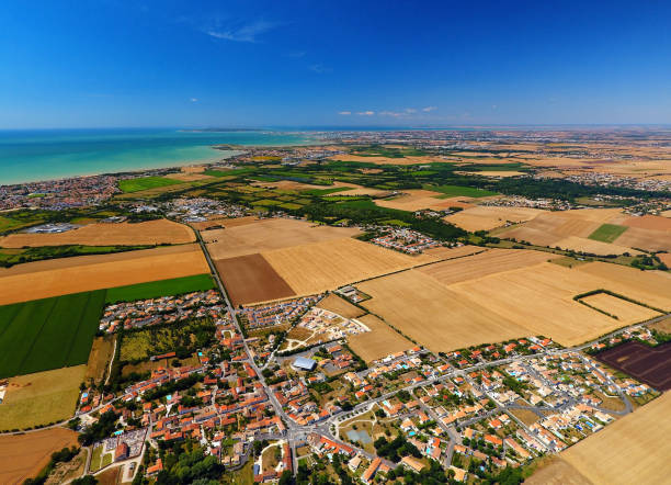 Aerial view of Saint Vivien stock photo