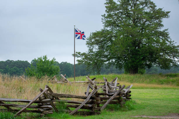 British Flag at Yorktown stock photo