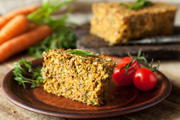 istock Vegetarian pate in shape of meatloaf 982988484