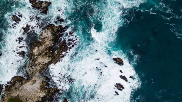Coastal waters in the Big Sur road trip stock photo