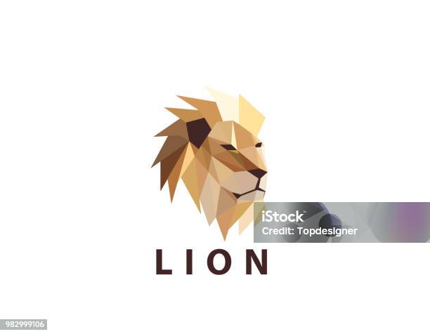 Tête De Lion Abstraite Créative Design Illustration Vecteurs libres de droits et plus d'images vectorielles de Lion