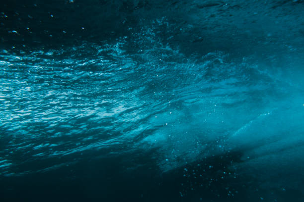istock Underwater barrel wave and surfer in tropical sea in Oahu. 983036824