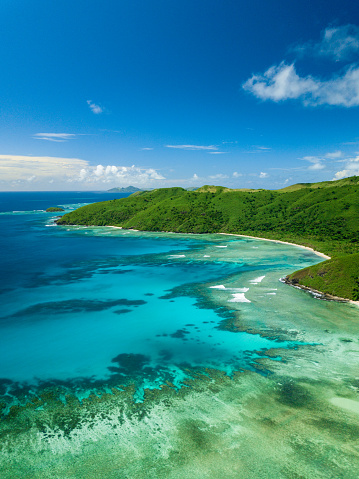 Aerial shot of Fiji islands