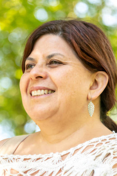 istock Smiling mature woman looking away 983054154