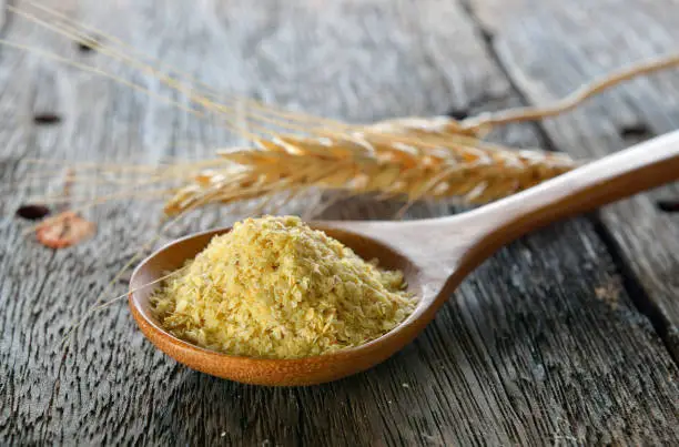 Photo of Wheat germ in wood spoon