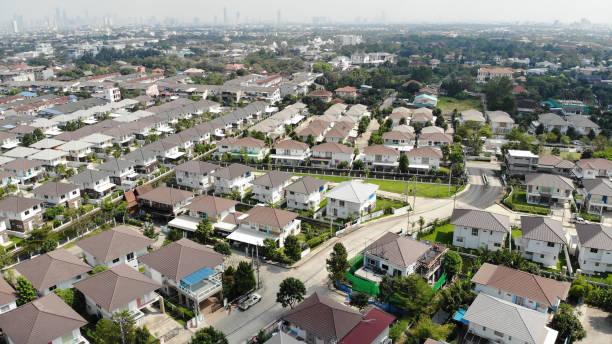 istock top view of housing village 983078394