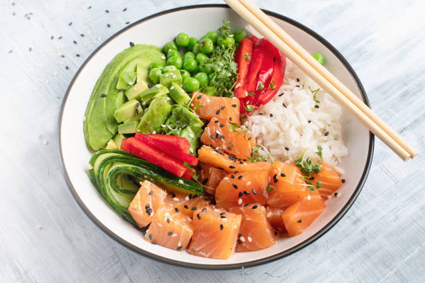 istock Salmon poke bowl 983102142