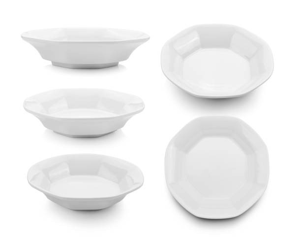 istock set of white plate on white background 983109540