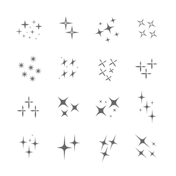 sparkle icon set sparkle icon set winking stock illustrations