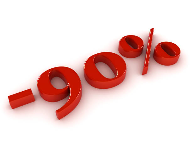 90 Percent Discount on white background