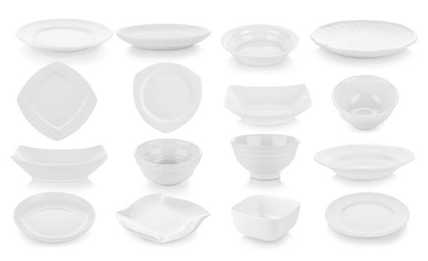 istock set of plate and bowl on white background 983123722