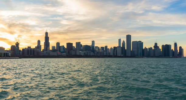 istock Beautiful Chicago city skyline 983131410