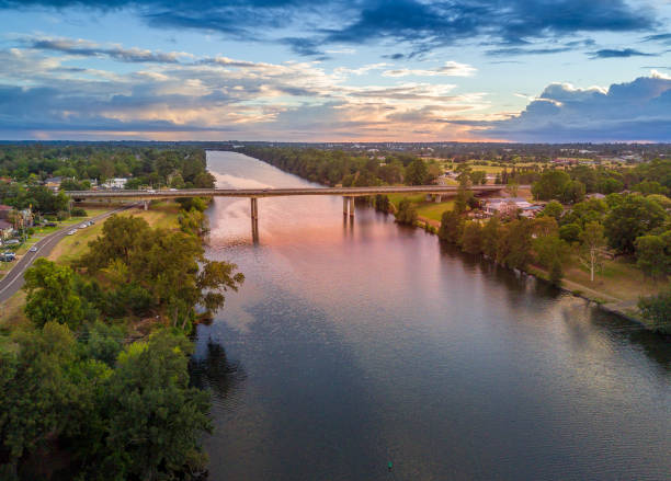 istock Nepean River Penrith with semi cloudy skies at sunrise 983131590