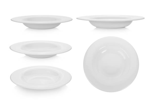 istock set of plate on white background 983139098