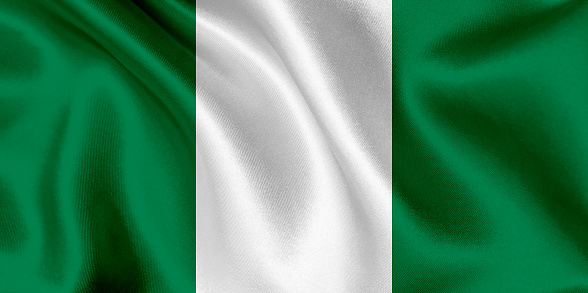 Flag of Nigeria waving background