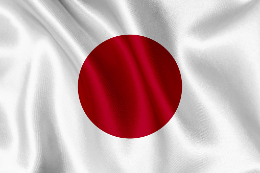 Flag of Japan waving background