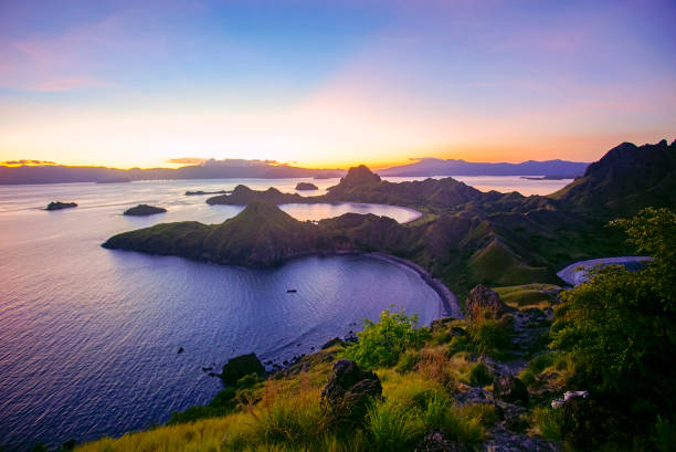 istock Panoramic view of majestic Padar Island during magnificent sunset. 983151020